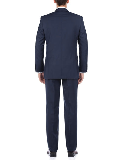 (Limited Sizes) 100% Virgin Wool Regular Fit Blue Suit 2 SO6508-19-Classic  - from alligatorwarehouse.com