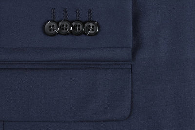 Bevagna Collection - Blue 100% Virgin Wool Regular Fit Pick Stitched 2 Piece Suit 4 SO6508-19-Classic  - from alligatorwarehouse.com