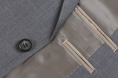 Bevagna Collection - Gray 100% Virgin Wool Regular Fit Pick Stitched 2 Piece Suit 5 SO6508-3-Classic  - from alligatorwarehouse.com