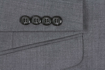 Bevagna Collection - Gray 100% Virgin Wool Regular Fit Pick Stitched 2 Piece Suit 4 SO6508-3-Classic  - from alligatorwarehouse.com