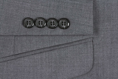 Bevagna Collection - Gray 100% Virgin Wool Regular Fit Pick Stitched 2 Piece Suit