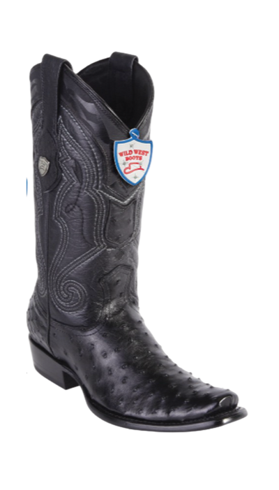 Wild West Botas de Avestruz Horma Dubai Black 1   - from alligatorwarehouse.com