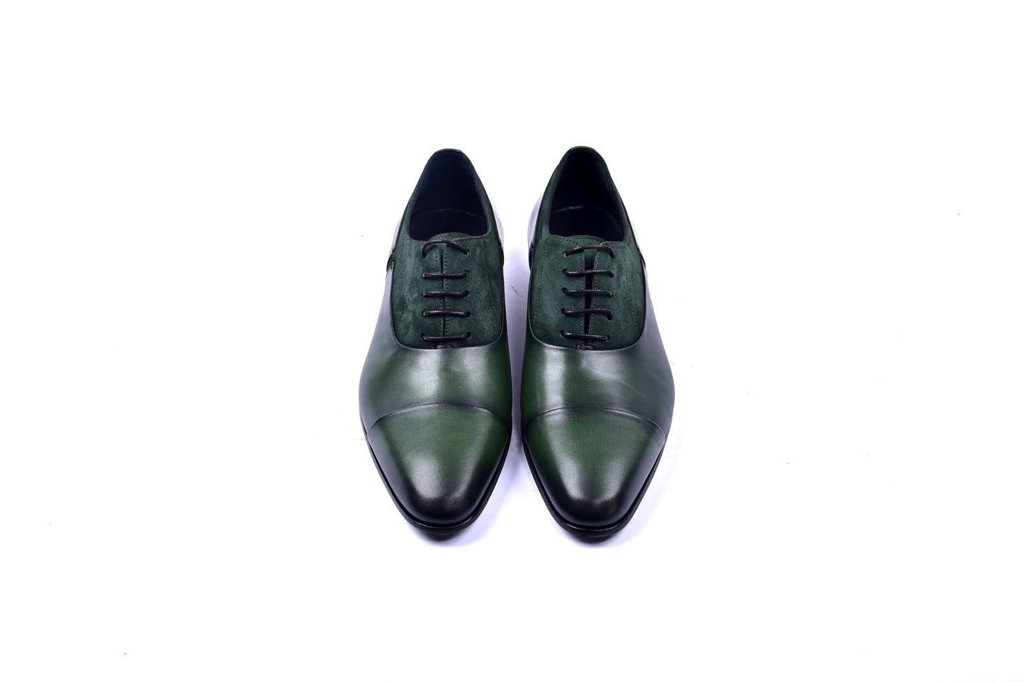 C0014040-5230 Plain toe lace up with suede vamp-Green