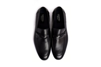 C160-5532 Deer skin Loafer- Black