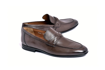 C161-5532 Deer skin Loafer- Brown