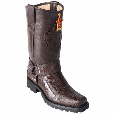 Botas de Avestruz Pata Horma Biker Motociclista LAB-55T0507 2 LAB-55T0507-060  - from alligatorwarehouse.com