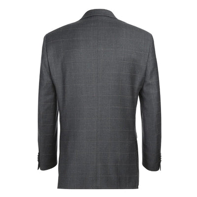 Gray Regular Fit Wool Blend Windowpane 2 Piece Suit 2 SO6566-6-CLASSIC  - from alligatorwarehouse.com