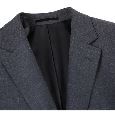 Gray Regular Fit Wool Blend Windowpane 2 Piece Suit 4 SO6566-6-CLASSIC  - from alligatorwarehouse.com