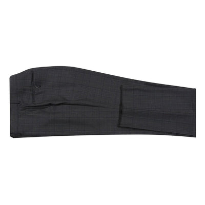 Black Regular Fit Wool Blend Windowpane 2 Piece Suit 3 SO6566-9-CLASSIC  - from alligatorwarehouse.com