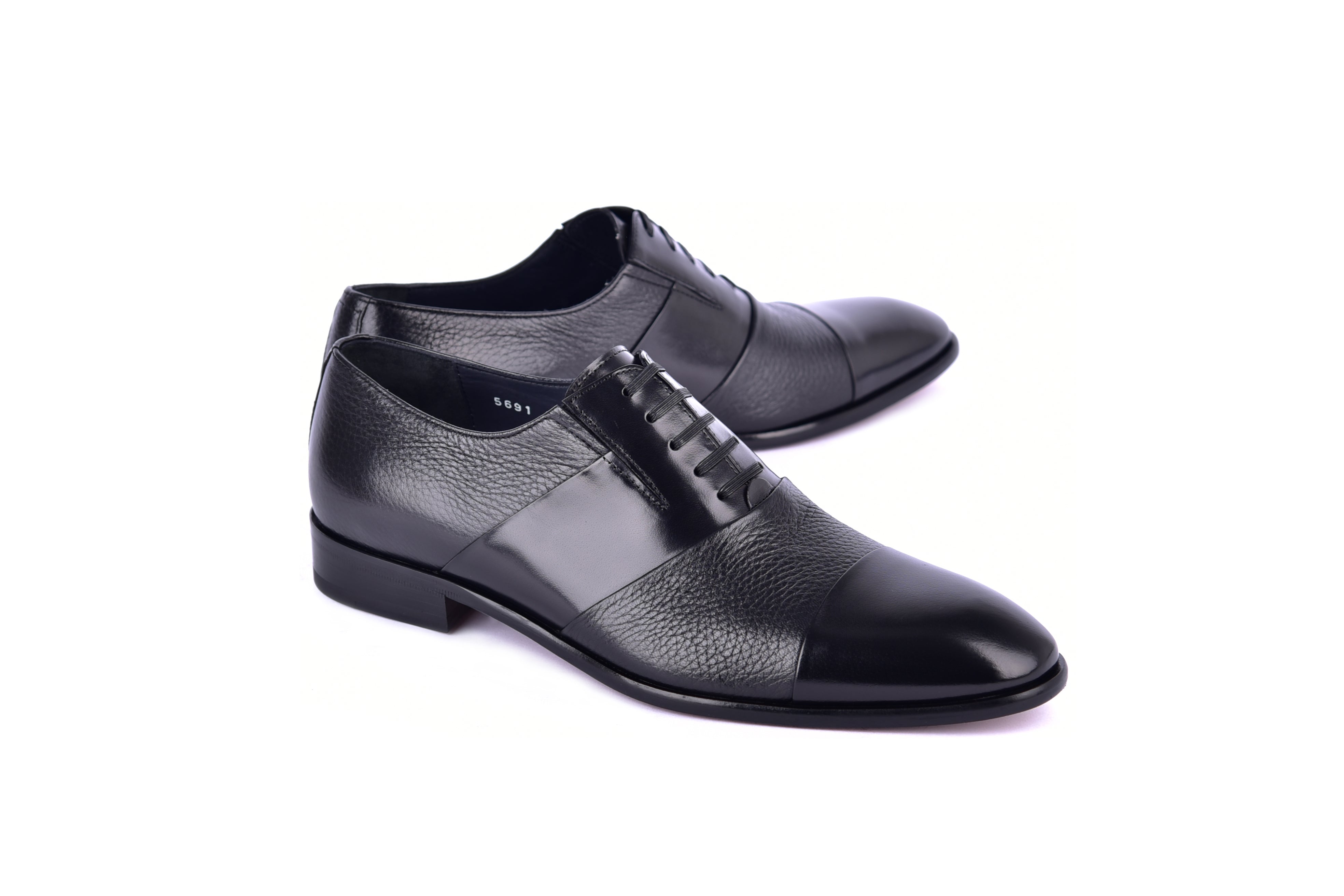 C0141-5691 Cap Toe Tie-less deer skin- Black – Alligator Warehouse