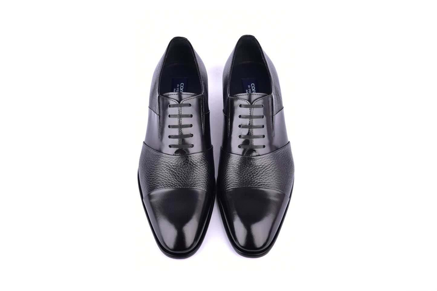 C0141-5691 Cap Toe Tie-less deer skin- Black