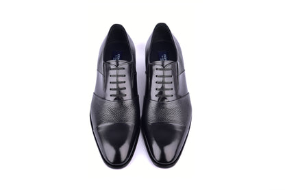 C0141-5691 Cap Toe Tie-less deer skin- Black
