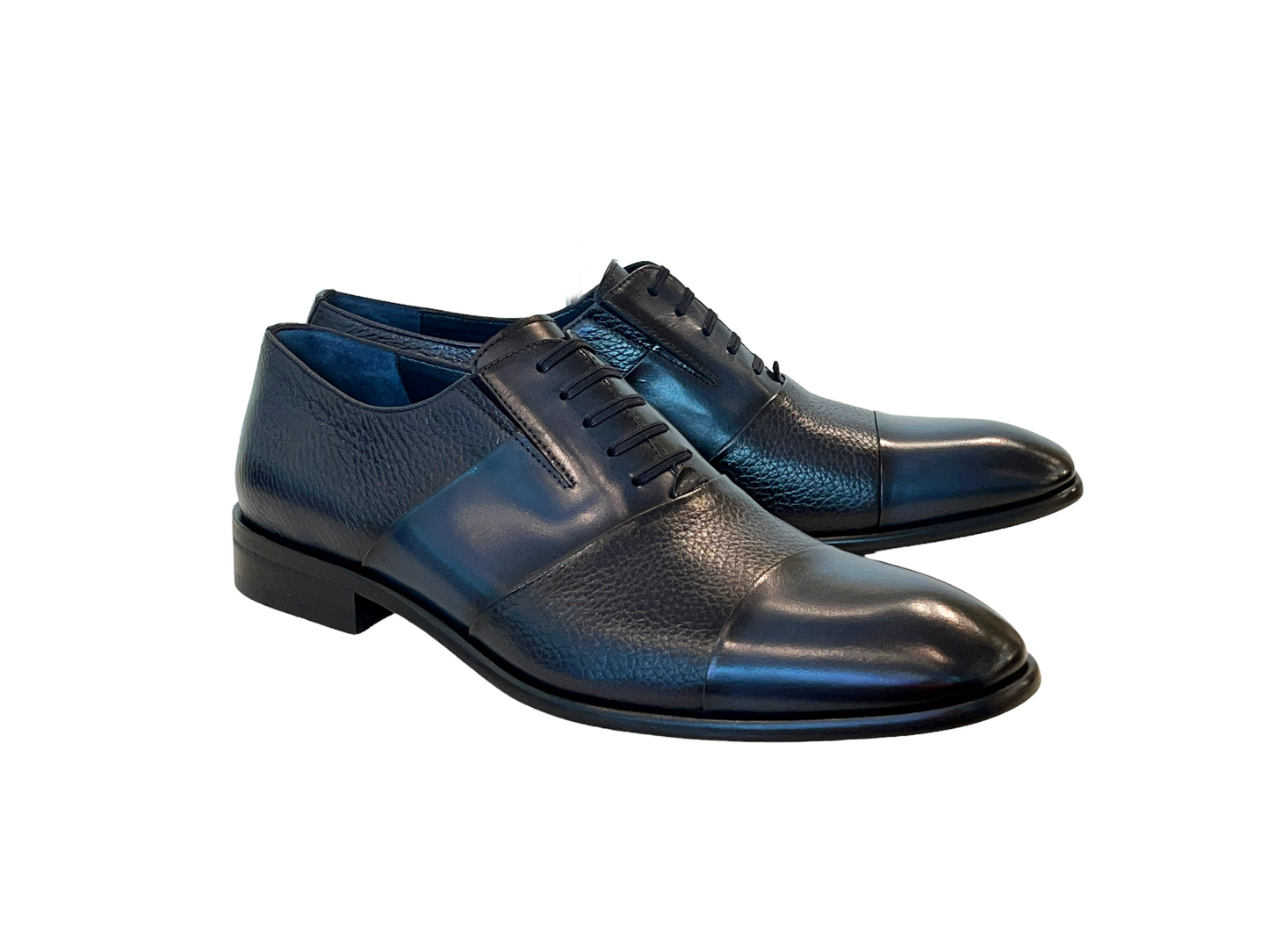 C0143-5691 Cap Toe Tie-less deer skin- Navy