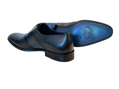 C0143-5691 Cap Toe Tie-less deer skin- Navy