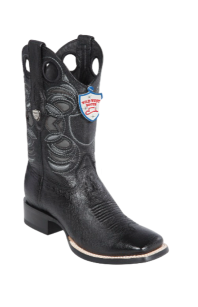 Wild West Botas de Panza de Avestruz Horma Square Toe Black 1   - from alligatorwarehouse.com