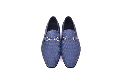 C0223-5776 Buckle hand woven Loafer Navy