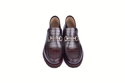 C03024-5786C Horn Back Print Leather- Brown