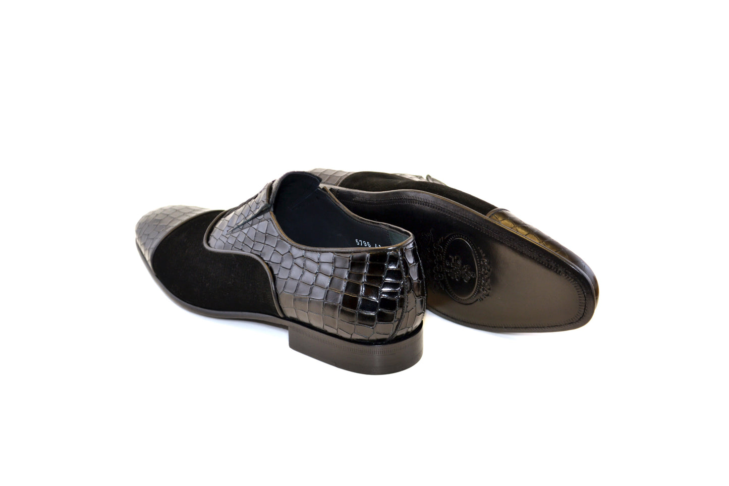 C015-5796 Cap Toe Slip On / Lace Up Black