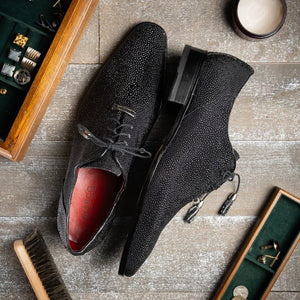Marco Di Milano Rimini Black Genuine Stingray Exotic Lace-Up Dress Shoes - view 9
