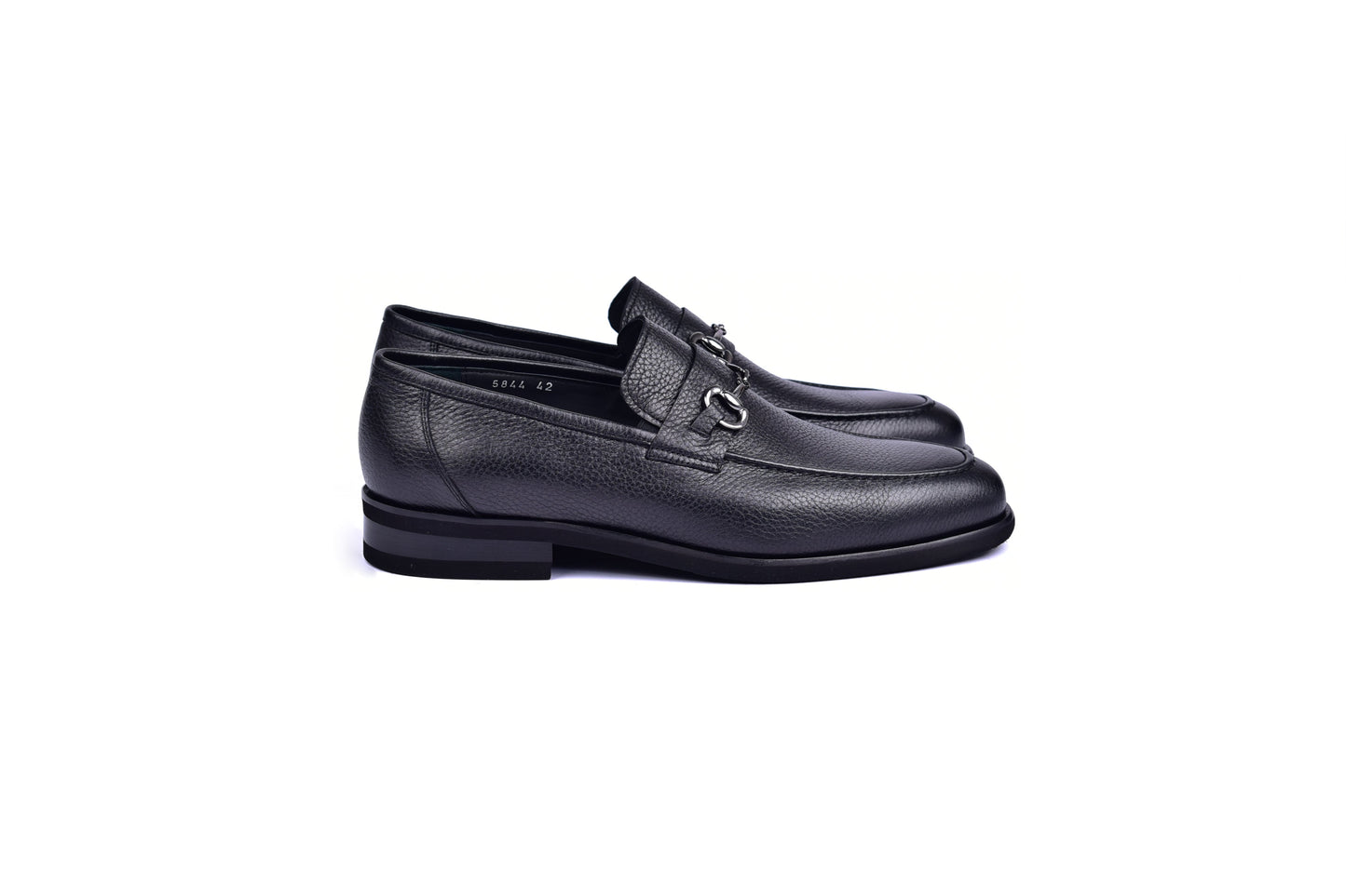 C001103-5844 Deer Skin Buckle Loafer- Black