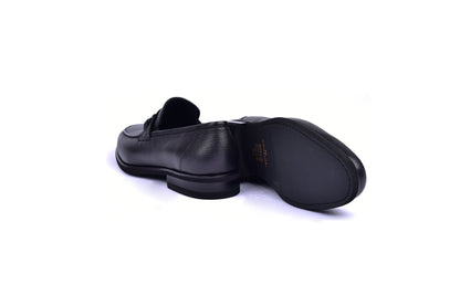 C001103-5844 Deer Skin Buckle Loafer- Black