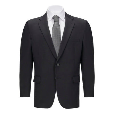 Men's Black Portly Fit Suit Separate Jacket – Classic Wool Blend Formal Blazer