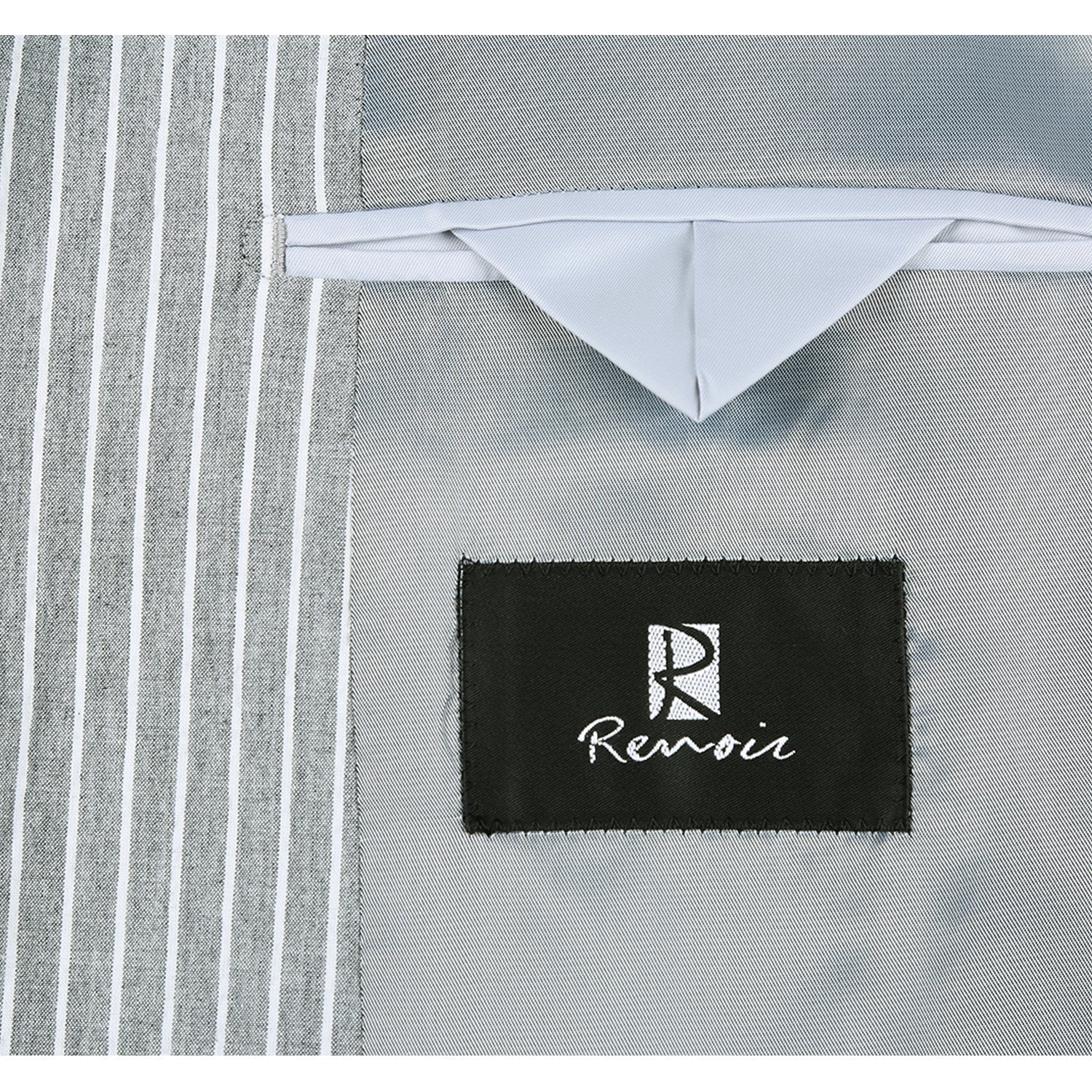 611-1 Men's Slim Fit Notch Lapels Gray Stripe Cotton Suits 5 SO6611-1 slim suits_38L  - from alligatorwarehouse.com