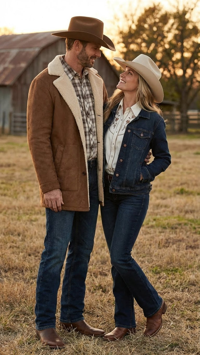 Men’s Brown Western Faux Suede Blazer Coat – Cowboy Style Long Jacket for Wedding, Party and Special Events