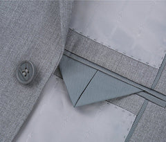 Vanderbilt Collection  - Classic 2 Piece Suit 2 Buttons Regular Fit In Light Gray