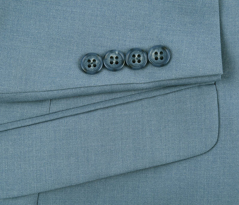 Light Blue 2 Piece Suit Notch Lapel Slim Fit