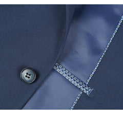 2110-19 Men's Slim Fit Solid Stretch 2-Piece Suit