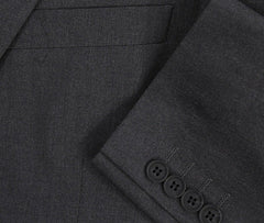 Vanderbilt Collection  - Classic 2 Piece Suit 2 Buttons Regular Fit In Charcoal Gray