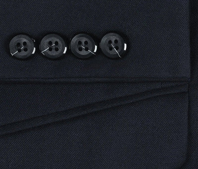 Bevagna Collection - Navy 100% Virgin Wool Regular Fit Pick Stitched 2 Piece Suit 4 SO6508-2-Classic  - from alligatorwarehouse.com