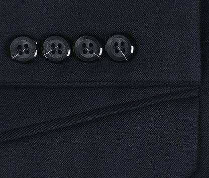 Bevagna Collection - Navy 100% Virgin Wool Regular Fit Pick Stitched 2 Piece Suit