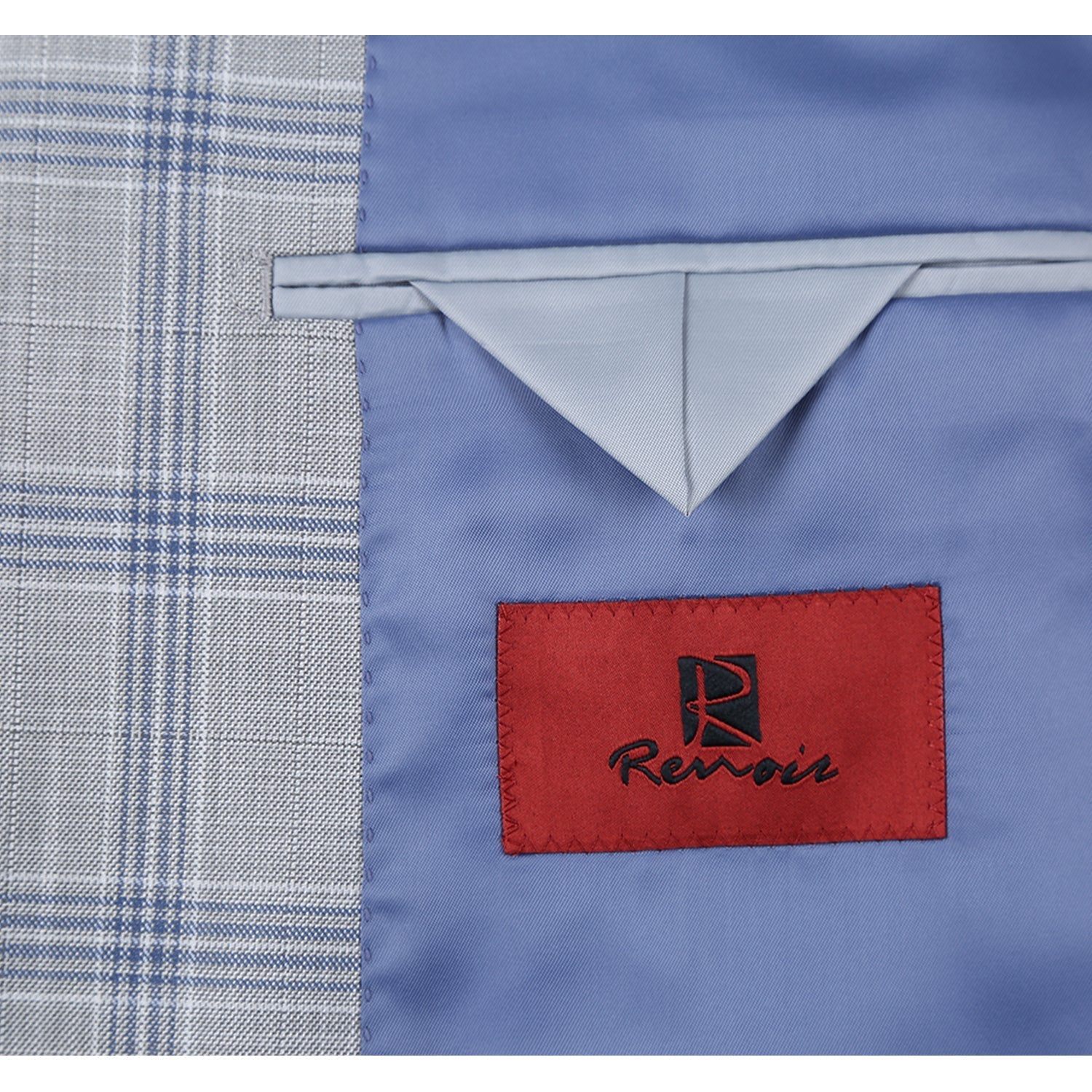 293-15 Men's Slim Fit Notch Lapels Light Gray Check Suits 5 SO6293-15 slim suits_38L  - from alligatorwarehouse.com