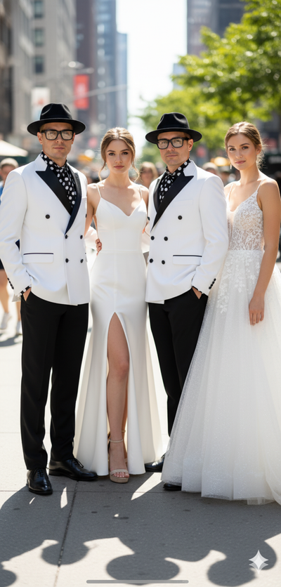 Men’s White and Black Double-Breasted Tuxedo – Modern Slim Fit Formal Suit for Weddings, Parties, and Special Occasions 6   - from alligatorwarehouse.com