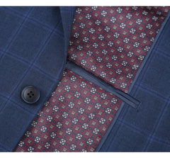 292-6 Men's Slim Fit 2-Piece Single Breasted Check Dress Suit