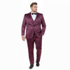 Mens Sateen Shiny Burgundy Slim Fit Tuxedo – Satin Shawl Lapel 3-Piece Suit 6   - from alligatorwarehouse.com