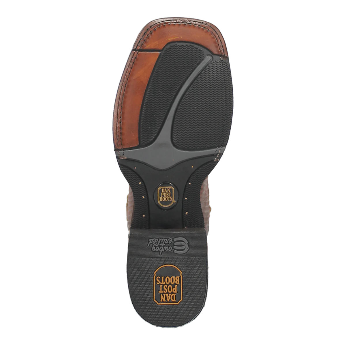 Dan Post Men's KA Python Print Leather Square Toe Boots - Brown