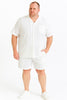 Mens White Seersucker Short Set – Lightweight Summer Outfit with Shirt and Shorts 5   - from alligatorwarehouse.com