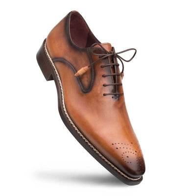 Mezlan Gavino Cognac Calfskin Leather Mens Oxford 1   - from alligatorwarehouse.com