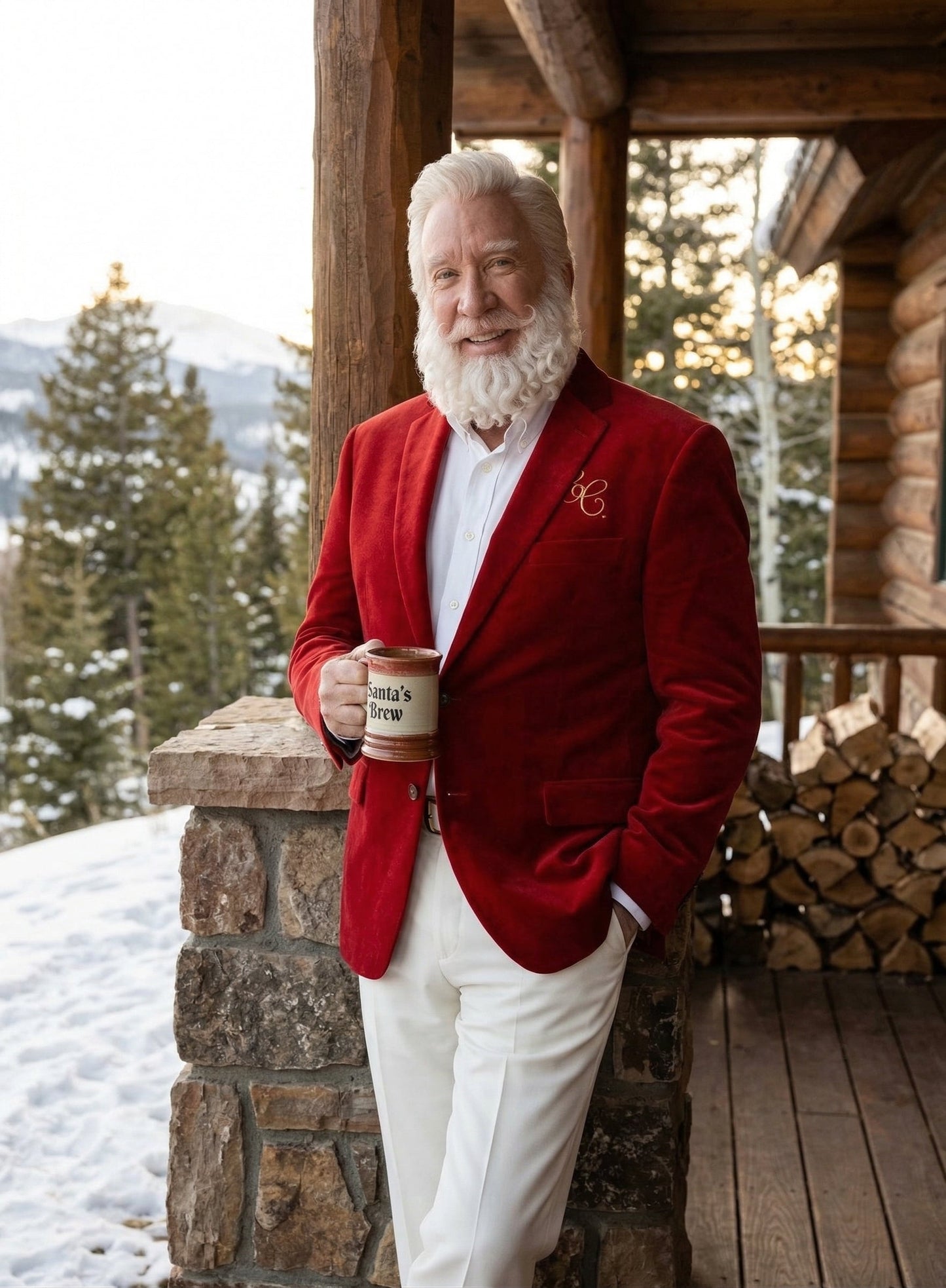 Men’s Red Velvet Blazer Santa Clauses Tim Allen Inspired Jacket – Festive Christmas Party Blazer, Holiday Costume Jacket Christmas New Year