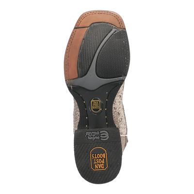 Dan Post Men's Brutus Python Snakeskin Square Toe Boots - Natural 5 DP4917_7.5_D  - from alligatorwarehouse.com