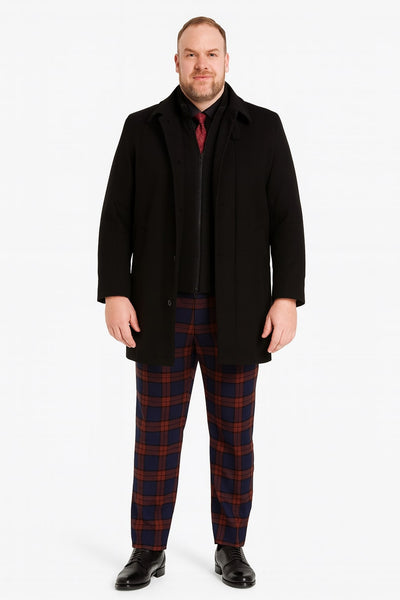 Mens Black Wool Overcoat – Classic Single-Breasted Winter Coat for Business and Formal Wear 5   - from alligatorwarehouse.com