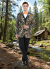 Mens Houndstooth Double-Breasted Overcoat – Classic Black and White Wool Blend Peacoat Wool Fabric 7   - from alligatorwarehouse.com