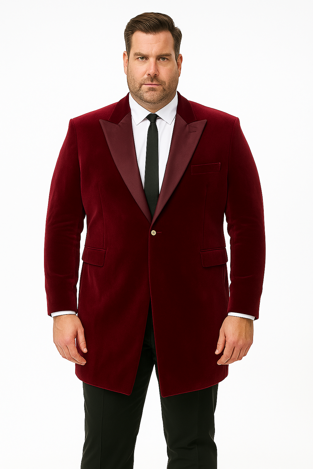 Men’s Burgundy Tuxedo in  Velvet  Long Blazer – Victorian Cutaway Tuxedo  Suit 1920s Gangster Style Long Jacket with Black Pants