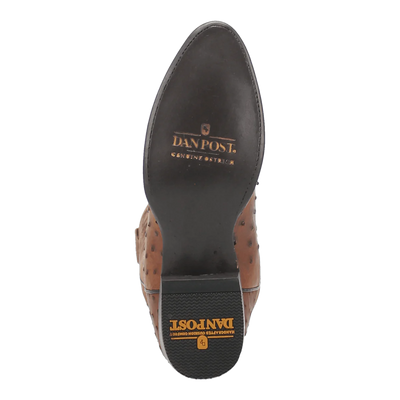 Dan Post Men's Tempe Full Quill Ostrich Round Toe Boots - Saddlebrown 5 DP2323_7_D  - from alligatorwarehouse.com