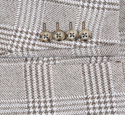 Half Canvas Slim Fit Blazer in Plaid Gray 5 SO6PS24-8_Riserva-JKT_38R  - from alligatorwarehouse.com