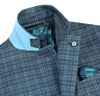 Half Canvas Slim Fit Blazer in Green Blue Check 5 SO6PS24-12_Riserva-JKT_40R  - from alligatorwarehouse.com