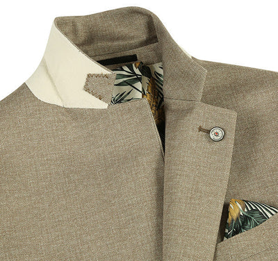 Half Canvas Slim Fit Blazer in Khaki 5 SO6PS24-1_Riserva-JKT_38R  - from alligatorwarehouse.com